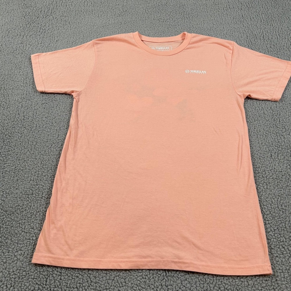 Magellan Outdoors Shirt Mens Medium Pink Floral Dog Graphic Tee Tagless Hibiscus